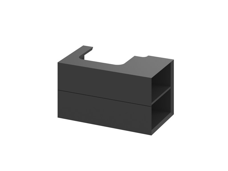 Тумба під раковину підвісна Ravak SD Lite 80 П МДФ чорний матовий X000001886