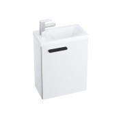 Тумба під раковину підвісна Ravak SD Chrome II 400 ДСП/МДФ білий чорна ручка X000001750