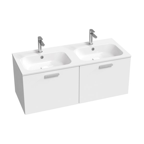 Тумба под двойную раковину Ravak SD Chrome II 1200 ДСП/МДФ белый ручка хром X000001775