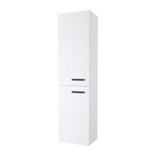 Пенал для ванної кімнати Ravak SB 390 Chrome II L підвісний ДСП/МДФ білий чорні ручки X000001748