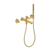 Смеситель для ванной Hansgrohe Axor Citterio C настенный с душевым гарнитуром полированное золото 49480990
