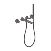 Смеситель для ванной Hansgrohe Axor Citterio C настенный с душевым гарнитуром матовый черный хром 49481340