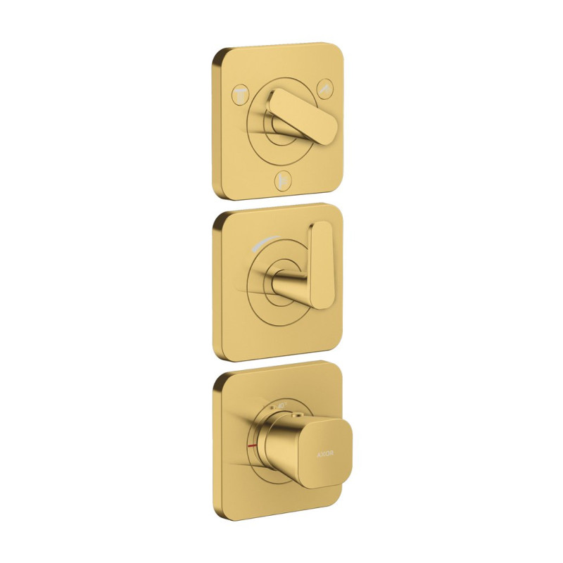 Термостат для душу Hansgrohe Axor Citterio C 3 споживача поліроване золото 49710990