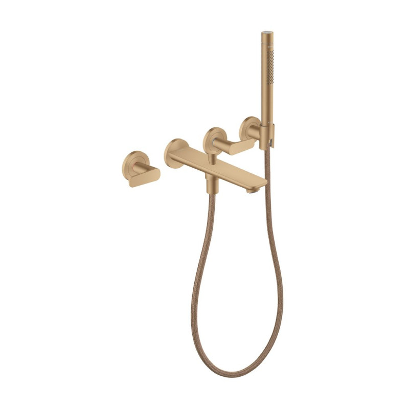 Смеситель для ванной Hansgrohe Axor Citterio C настенный с душевым гарнитуром матовая бронза 49480140
