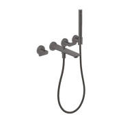 Змішувач для ванної кімнати Hansgrohe Axor Citterio C настінний з душовим гарнітуром матовий чорний хром 49481340