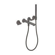 Смеситель для ванной Hansgrohe Axor Citterio C настенный с душевым гарнитуром матовый черный хром 49481340