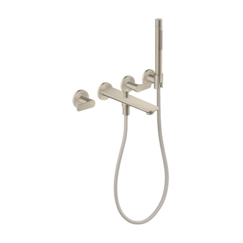 Смеситель для ванной Hansgrohe Axor Citterio C настенный с душевым гарнитуром матовый никель 49481820