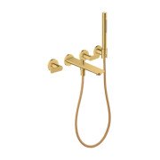 Смеситель для ванной Hansgrohe Axor Citterio C настенный с душевым гарнитуром полированное золото 49481990