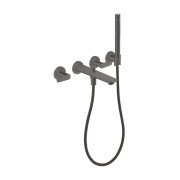 Смеситель для ванной Hansgrohe Axor Citterio C настенный с душевым гарнитуром матовый черный хром 49480340