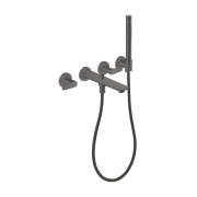 Змішувач для ванної кімнати Hansgrohe Axor Citterio C настінний з душовим гарнітуром матовий чорний хром 49480340