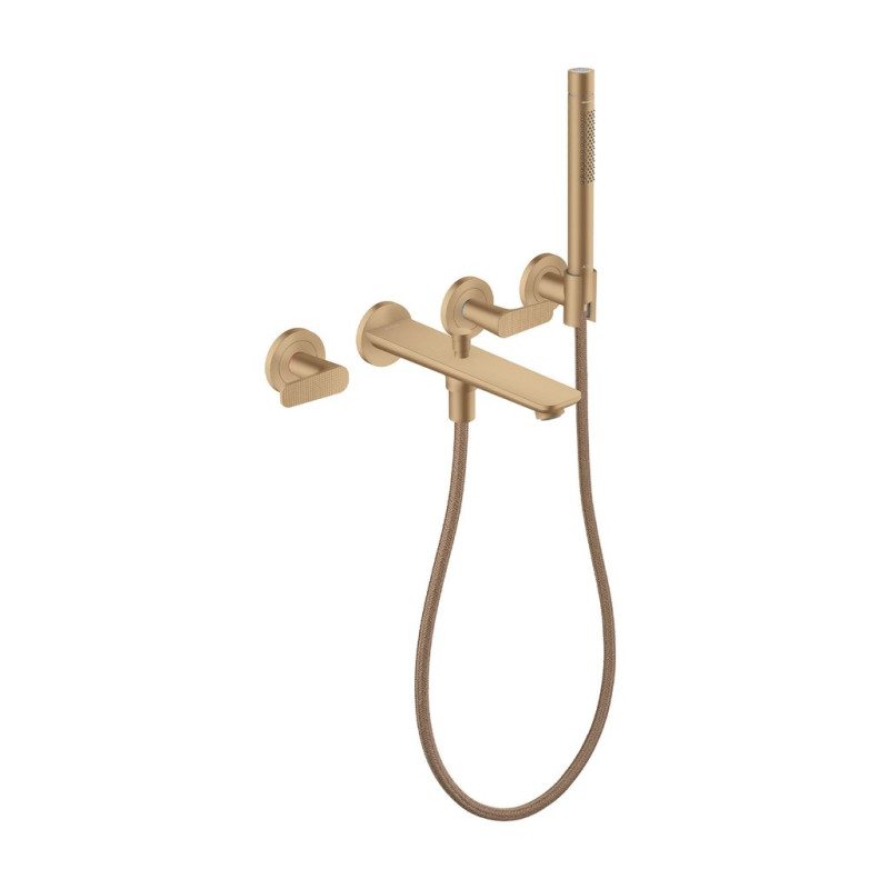 Змішувач для ванної кімнати Hansgrohe Axor Citterio C настінний з душовим гарнітуром матова бронза 49481140