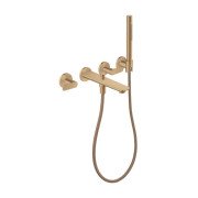 Смеситель для ванной Hansgrohe Axor Citterio C настенный с душевым гарнитуром матовая бронза 49481140
