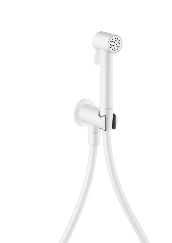 Гигиенический душ Hansgrohe Axor 1jet для холодной воды со шлангом и держателем матовый белый 29240700