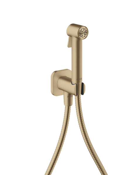 Гигиенический душ Hansgrohe Axor 1jet для холодной воды со шлангом и держателем матовая бронза 29241140