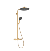 Душова система Hansgrohe Raindance Alive Puro Showerpipe 300 1jet EcoSmart+ з термостатом матова бронза 24594140