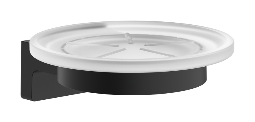 Мильниця для ванної Hansgrohe AddStoris S на тримачі метал/скло матовий чорний 41766670