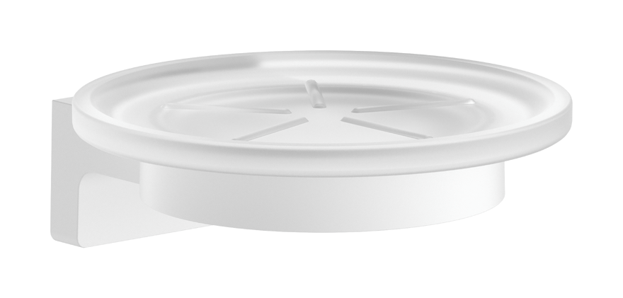 Мильниця для ванної Hansgrohe AddStoris S на тримачі метал/скло матовий білий 41766700