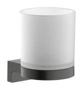 Стакан для зубных щеток Hansgrohe AddStoris S на держателе стекло/металл матовый черный хром 41769340