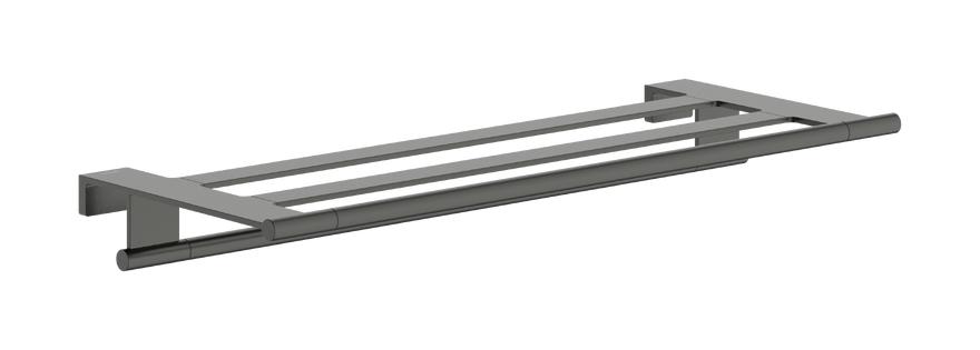 Тримач для рушників Hansgrohe AddStoris S з полицею метал матовий чорний хром 41781340