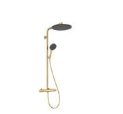 Душова система Hansgrohe Raindance Alive S Puro Showerpipe 300 1jet EcoSmart+ із термостатом поліроване золото 24594990
