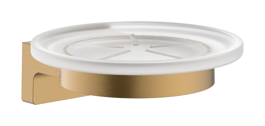 Мыльница для ванной Hansgrohe AddStoris S на держателе металл/стекло матовая бронза 41766140