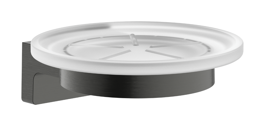 Мильниця для ванної Hansgrohe AddStoris S на тримачі метал/скло матовий чорний хром 41766340