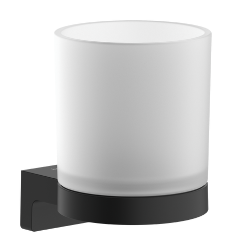 Стакан для зубных щеток Hansgrohe AddStoris S на держателе стекло/металл матовый черный 41769670