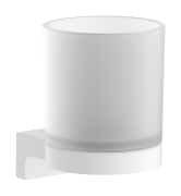 Стакан для зубных щеток Hansgrohe AddStoris S на держателе стекло/металл матовый белый 41769700