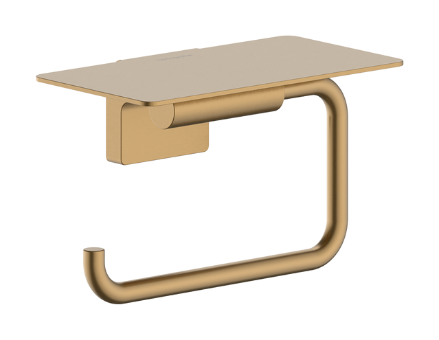 Тримач для туалетного паперу Hansgrohe AddStoris S з полицею метал матова бронза 41789140