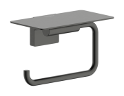 Держатель для туалетной бумаги Hansgrohe AddStoris S с полкой металл матовый черный хром 41789340