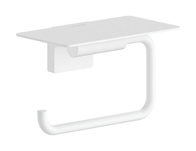 Держатель для туалетной бумаги Hansgrohe AddStoris S с полкой металл матовый белый 41789700