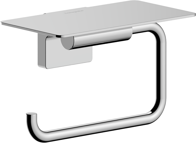 Тримач для туалетного паперу Hansgrohe AddStoris S з полицею метал хром 41789000