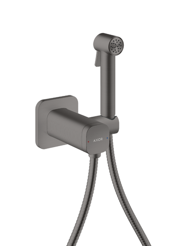 Гігієнічний душ Hansgrohe Axor 1jet для змішаної води зі шлангом та тримачем матовий чорний хром 29243340