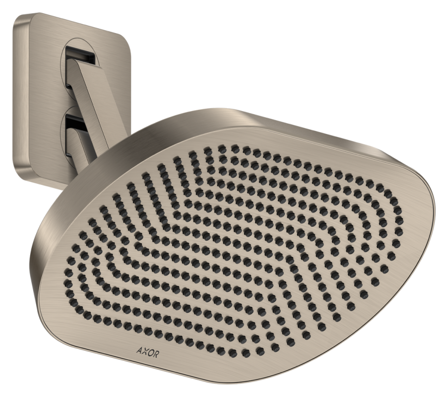 Верхній душ Hansgrohe Axor ShowerSphere 2Jet EcoSmart 370х220 мм з кронштейном матовий нікель 39746820