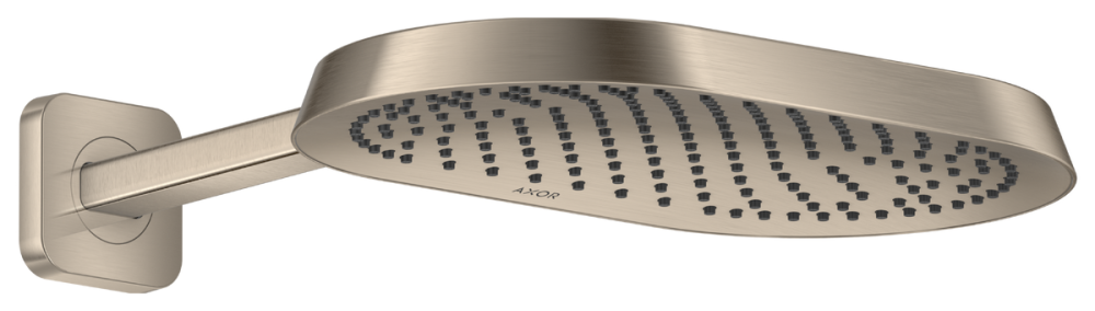 Верхній душ Hansgrohe Axor ShowerSphere 1jet EcoSmart 370х220 мм з кронштейном матовий нікель 39749820