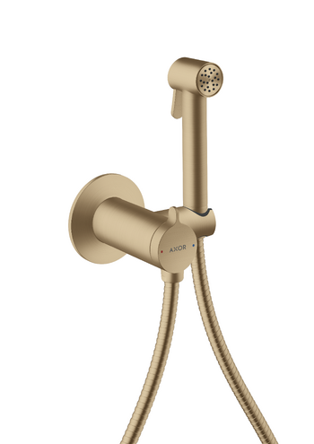 Гигиенический душ Hansgrohe Axor 1jet для смешанной воды со шлангом и держателем матовая бронза 29242140