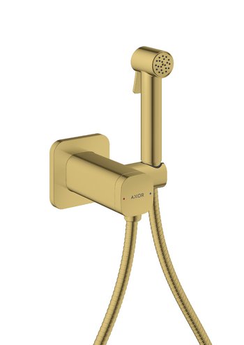 Гігієнічний душ Hansgrohe Axor 1jet для змішаної води зі шлангом та тримачем поліроване золото 29243990