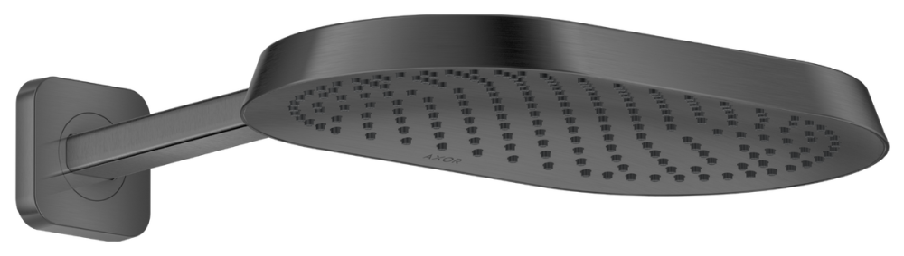 Верхній душ Hansgrohe Axor ShowerSphere 1jet 370х220 мм із кронштейном матовий чорний хром 39748340