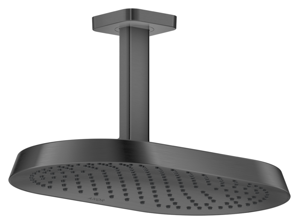 Верхній душ Hansgrohe Axor ShowerSphere 370х220 мм 1 режим EcoSmart із стельовим під'єднанням матовий чорний хром 39761340