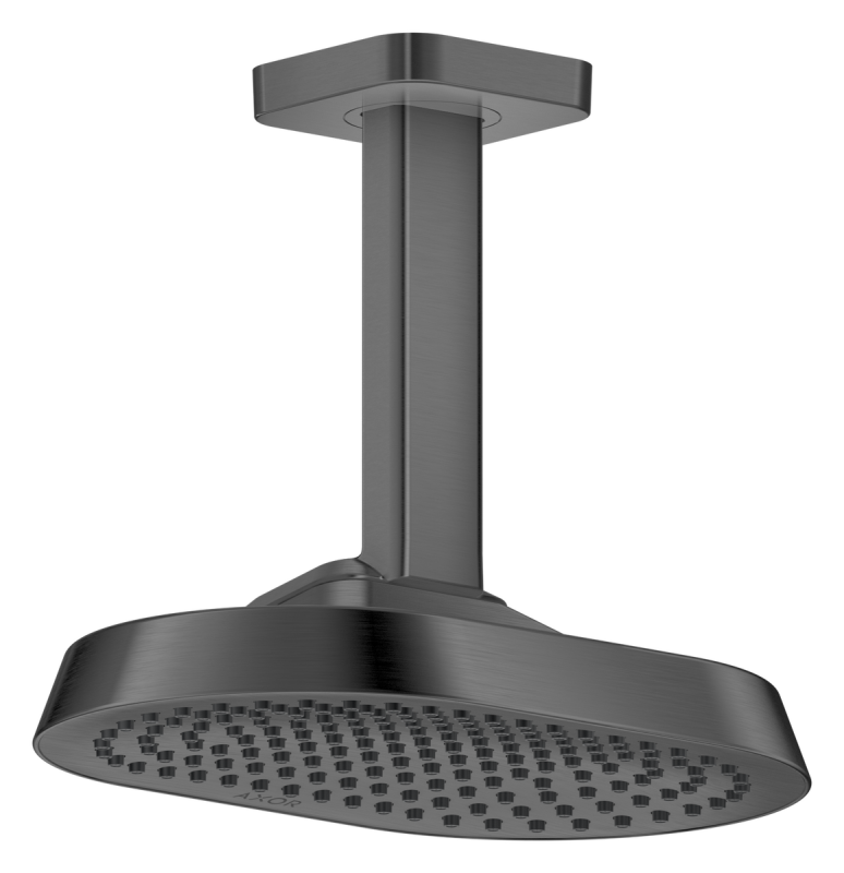 Верхній душ Hansgrohe Axor ShowerSphere 250х160 мм 1 режим EcoSmart із стельовим під'єднанням матовий чорний хром 39764340