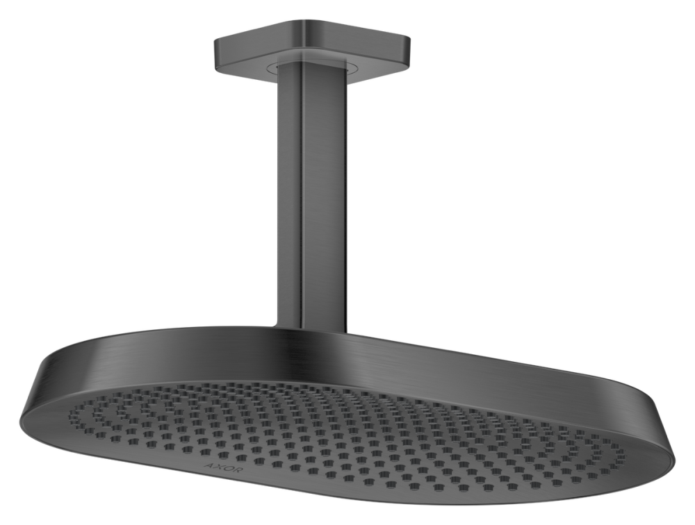 Верхній душ Hansgrohe Axor ShowerSphere 370х220 мм 2 режиму EcoSmart із стельовим під'єднанням матовий чорний хром 39758340