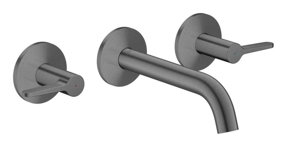 Змішувач для раковини Hansgrohe Axor One настінний на 3 отвори матовий чорний хром 48150340