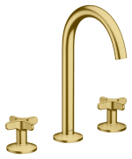 Смеситель для раковины Hansgrohe Axor One на 3 отверстия с донным клапаном матовая латунь 48040950