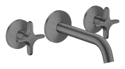 Змішувач для раковини Hansgrohe Axor One настінний на 3 отвори матовий чорний хром 48130340