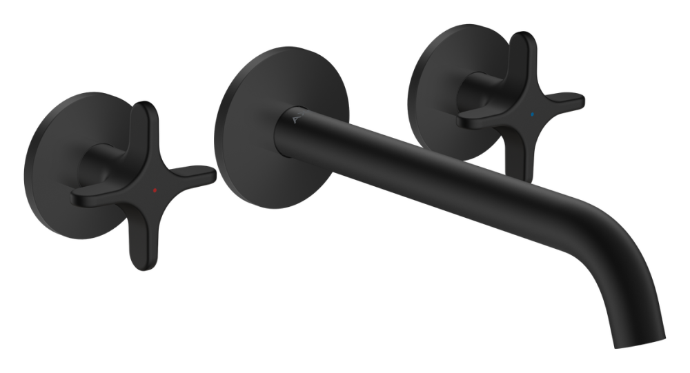 Смеситель для раковины Hansgrohe Axor One настенный на 3 отверстия матовый черный 48140670