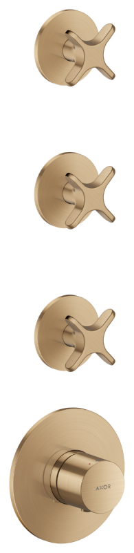 Термостат для душу Hansgrohe Axor One 3 споживача матова бронза 48713140