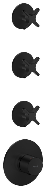 Термостат для душу Hansgrohe Axor One 3 споживача матовий чорний 48713670