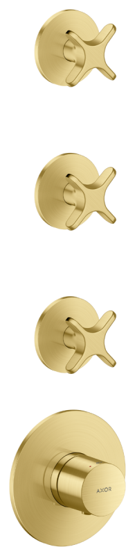 Термостат для душу Hansgrohe Axor One 3 споживача матова латунь 48713950