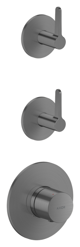 Термостат для душу Hansgrohe Axor One вбудований 2 споживача матовий чорний хром 48722340