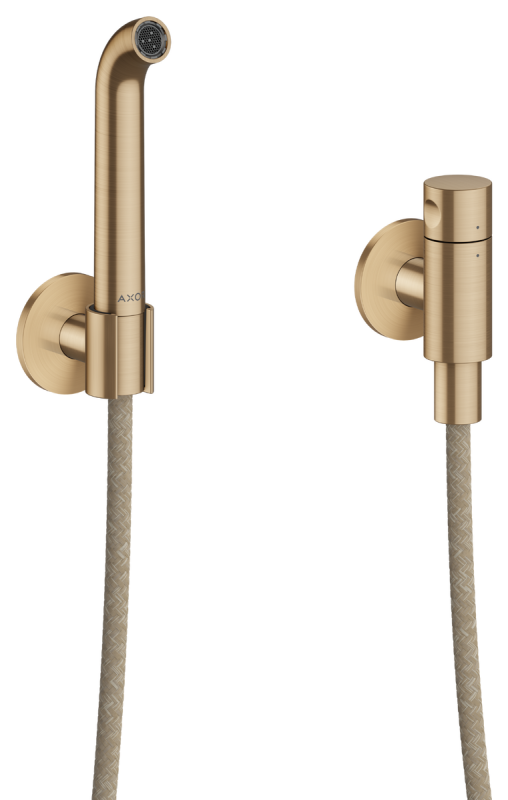 Гігієнічний душ Hansgrohe Axor One зі шлангом та тримачем матова бронза 48655140